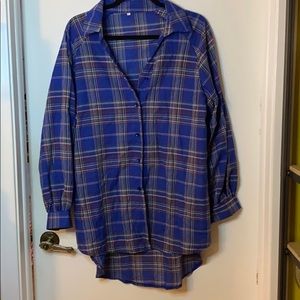 🎃Plaid high low tunic shirt